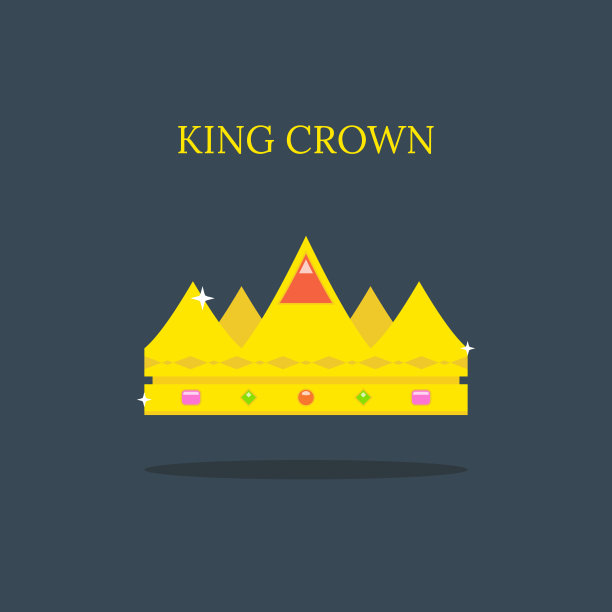 金王冠或皇冠。平面向量插图。图片下载