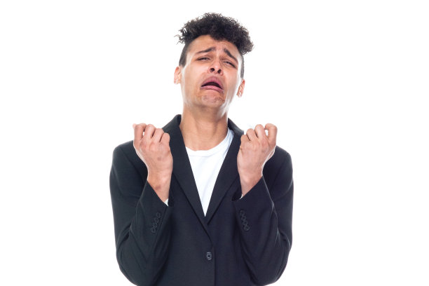 非洲裔男性商人穿着商务休闲装站在白色背景前图片下载