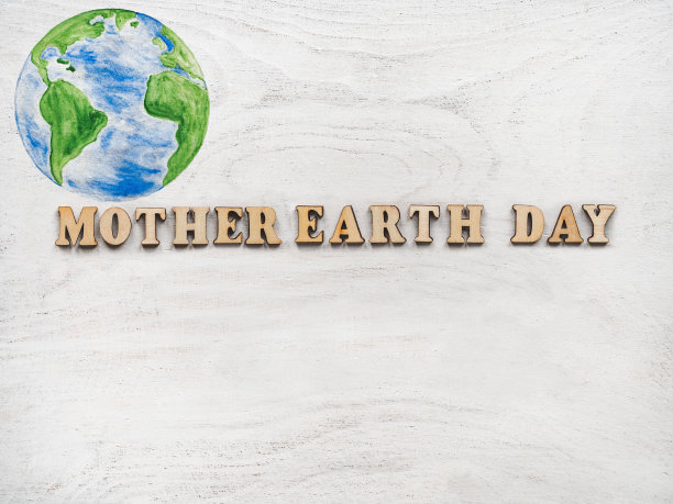 地球日。美丽的贺卡。俯视图图片下载