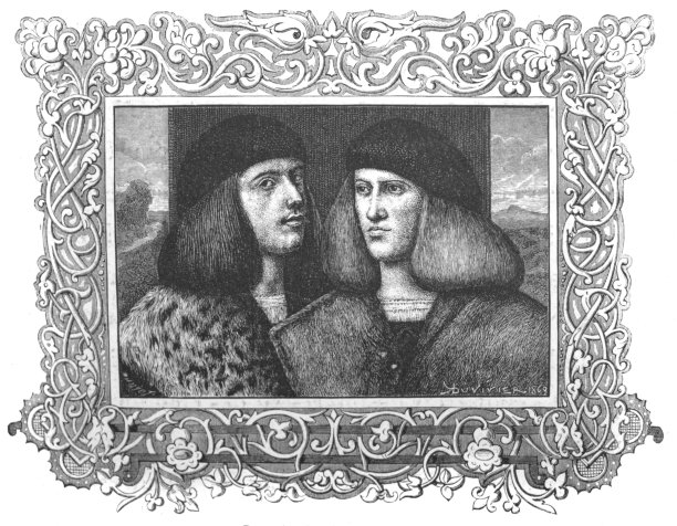 贝利尼兄弟的肖像在旧书《意大利绘画》中，由P.曼茨，1870年，巴黎图片下载