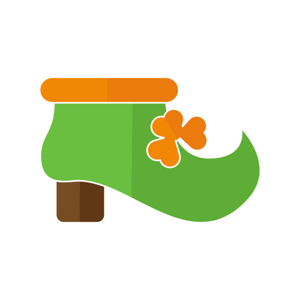 小精灵平面图标矢量插图。圣帕特里克节矢量插图。图片下载