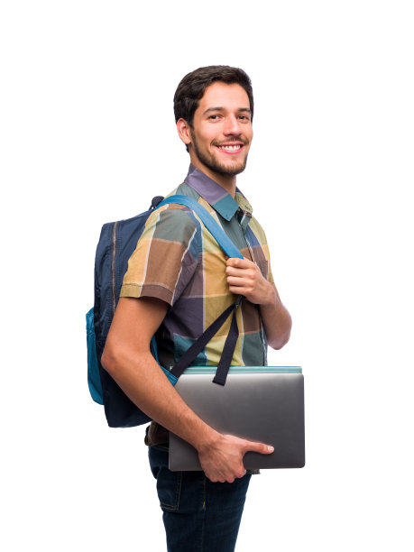 快乐的学生对着镜头微笑图片下载