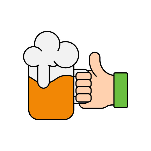 啤酒平面图标矢量插图。圣帕特里克节矢量插图。图片下载