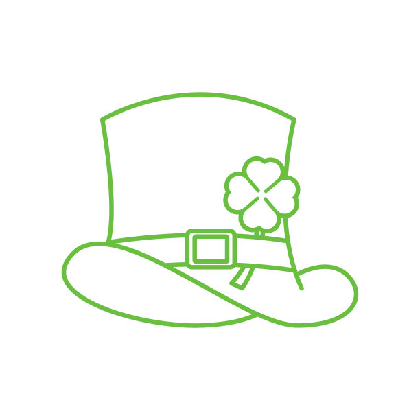 小精灵平面图标矢量插图。圣帕特里克节矢量插图。图片下载