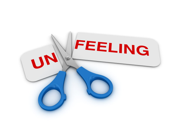 剪刀剪一张纸与无情/感觉的话- 3D渲染图片下载