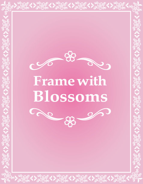 装饰性框架与樱花。图片下载
