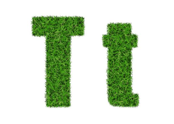绿草字体。字母T。图片下载
