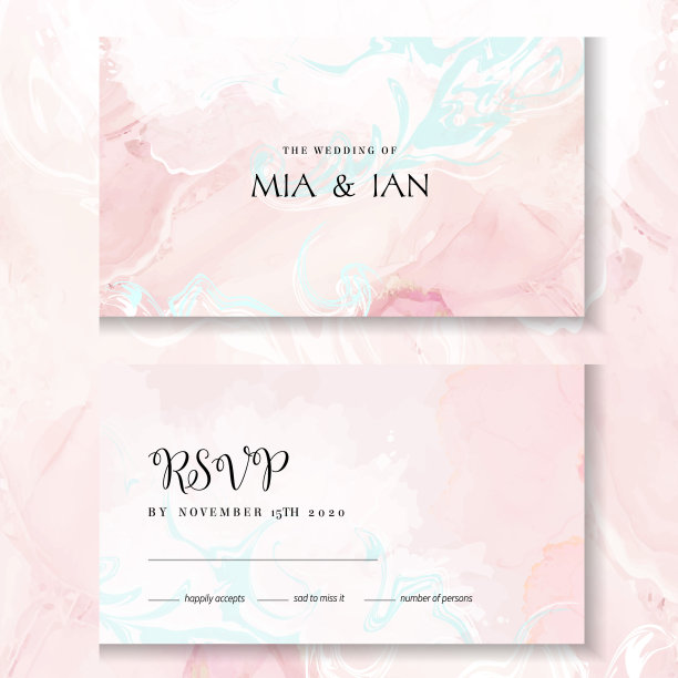 腮红粉色，白色和蓝色水彩流体绘画矢量设计卡图片下载