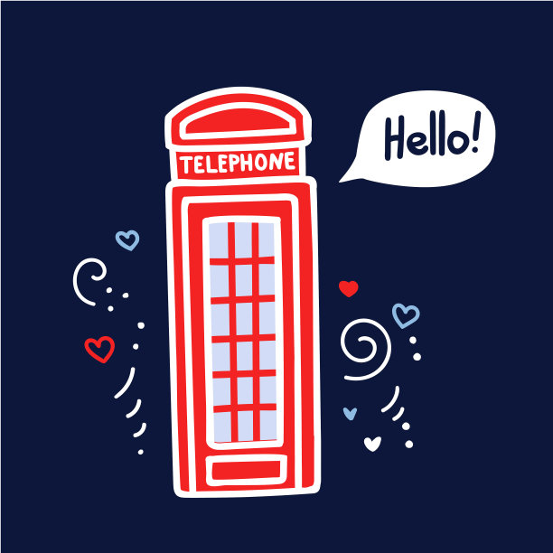 矢量插图的著名电话亭在伦敦，英国。图片下载