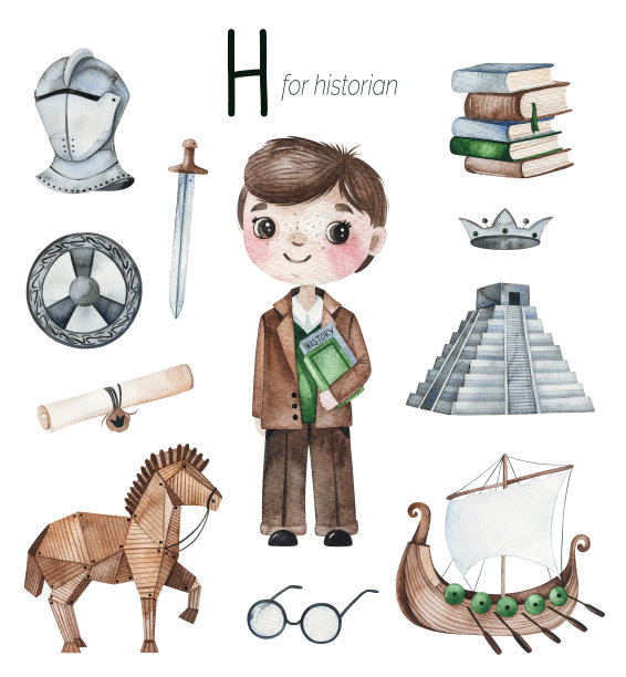 历史学家为H字母。图片下载