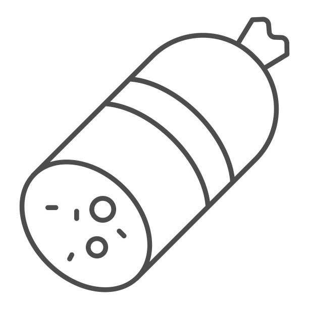 香肠细线图标。肉载体插图孤立在白色。萨拉米风格的轮廓设计，为网页和应用设计。Eps 10。图片下载