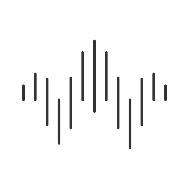Dj声波字形图标。轮廓的象征。音乐播放形式抽象。歌曲，旋律，音轨声波。音频几何波形。负空间。向量孤立的插图图片下载