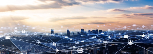 智慧城市与通信网络概念。5克。LPWA(低功率广域)。无线通信。图片下载