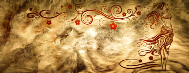 亚洲舞者的高品质素描图片下载