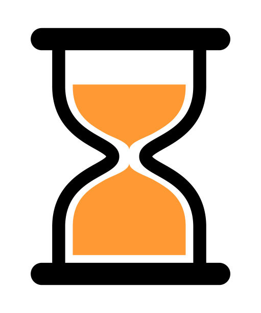 沙漏图标矢量设计孤立在白色背景。平时间标志图片下载