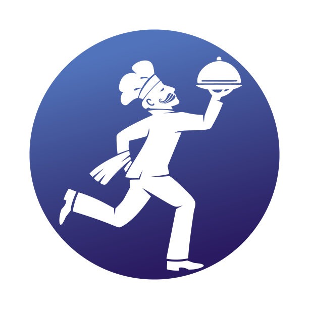 大师厨师创意符号概念。厨师胡子和帽子，咖啡馆菜单，餐厅厨房抽象的商业标志。面包师，勺子美味的食物线图标。公司标识、公司平面设计图片下载