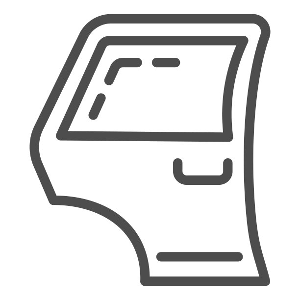 车门线图标。汽车侧门矢量插图孤立在白色。汽车零件轮廓风格设计，为网页和应用设计。Eps 10。图片下载