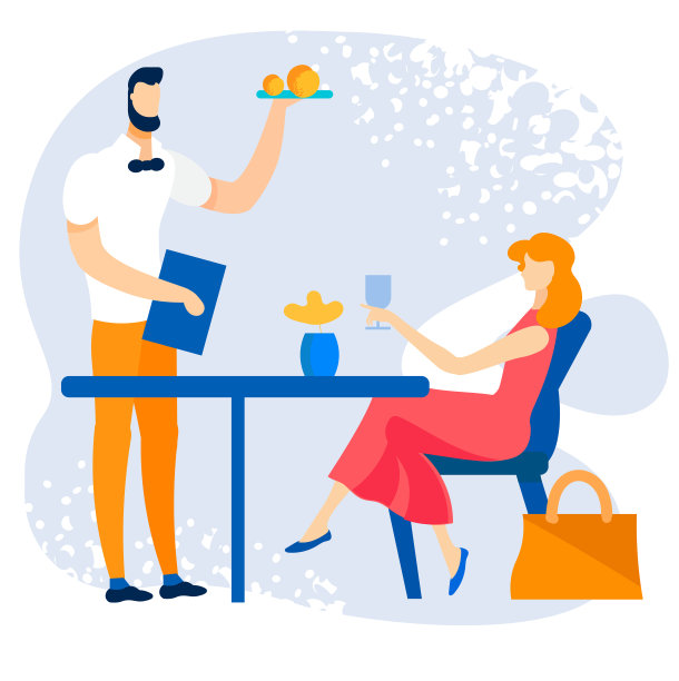 夏日咖啡厅卡通公寓亮横幅订单。素材图片