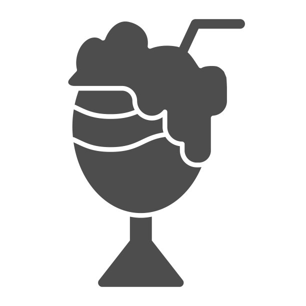 鸡尾酒与泡沫固体图标。牛奶鸡尾酒矢量插图孤立在白色。甜鸡尾酒字形设计风格，为网页和应用设计。Eps 10。图片下载