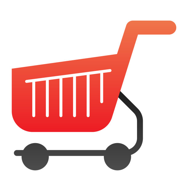 购物车平面图标。商店篮子颜色图标在时尚的平面风格。市场手推车梯度式设计，专为网页和应用设计。Eps 10。图片下载