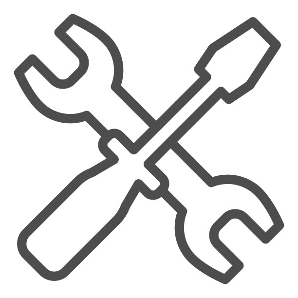 扳手和螺丝刀线路图标。选项矢量插图孤立在白色。交叉修复工具轮廓风格设计，专为网页和应用程序。Eps 10。图片下载