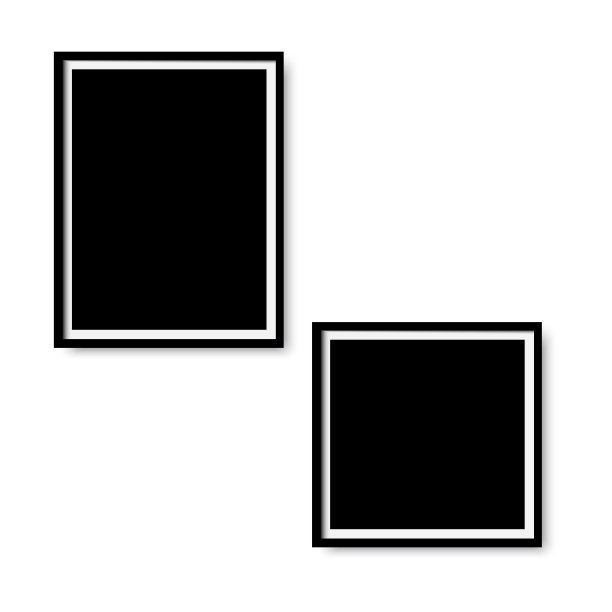 真实的相框孤立在白色的背景。向量图片下载