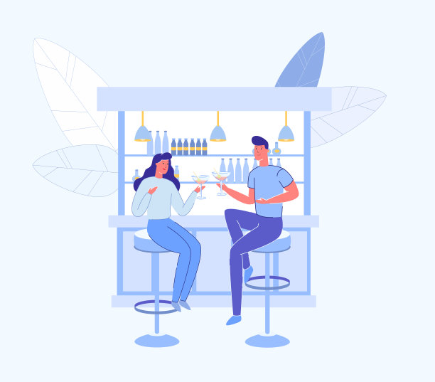 年轻情侣在酒吧约会。图片下载