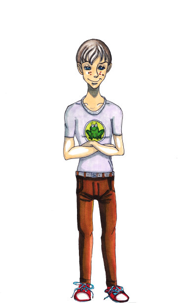 卡通形象，白色背景上的彩色卡通人物装饰设计。图片下载