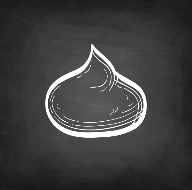 用粉笔画出蛋白酥皮。图片下载