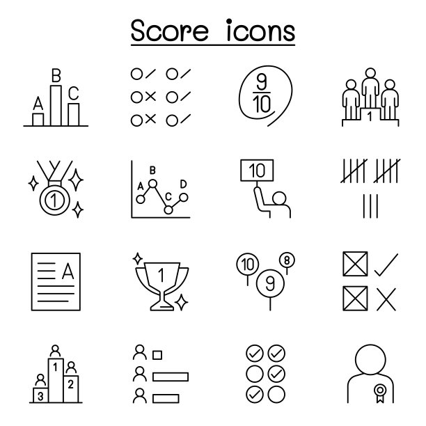 得分图标设置在细线风格图片下载