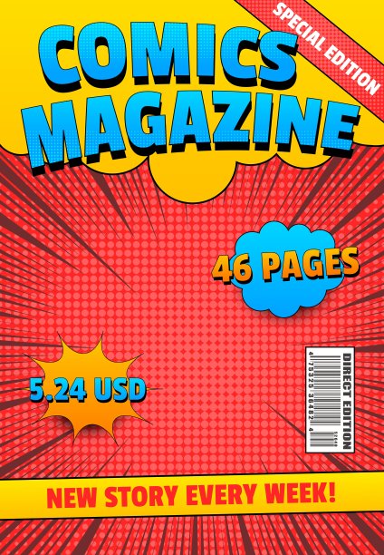 漫画杂志彩色封面图片下载