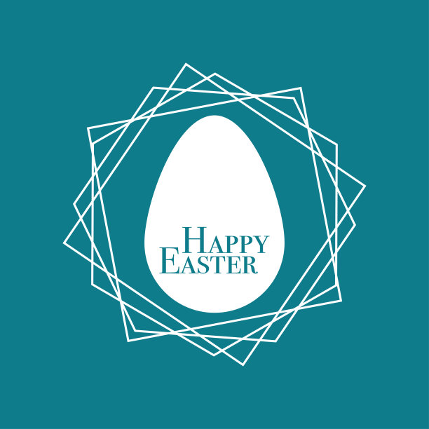 复活节兔子兔子蛋几何矢量快乐图片下载