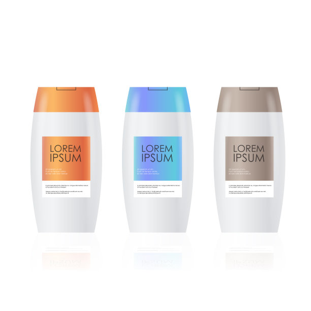 设置彩色塑料瓶的霜，汤，泡沫，洗发水，化妆品，逼真的包装收集美容spa产品，天然美容护肤包装品牌概念图片下载