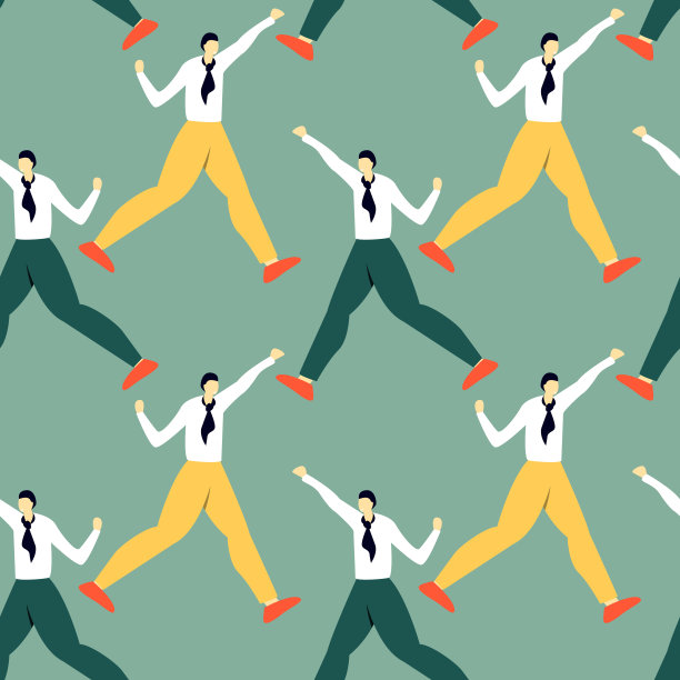 无缝模式与跳舞的办公室职员。图片下载