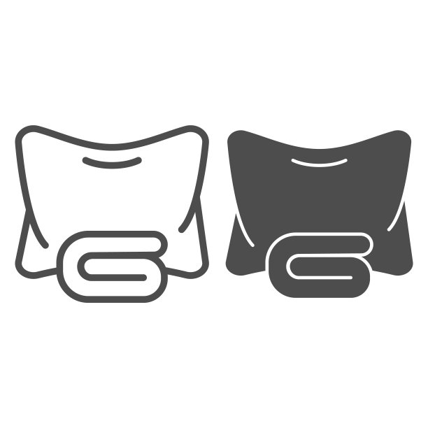 亚麻和枕头线和字形图标。床上矢量插图孤立在白色。卧室轮廓风格设计，为网页和应用设计。Eps 10。图片下载