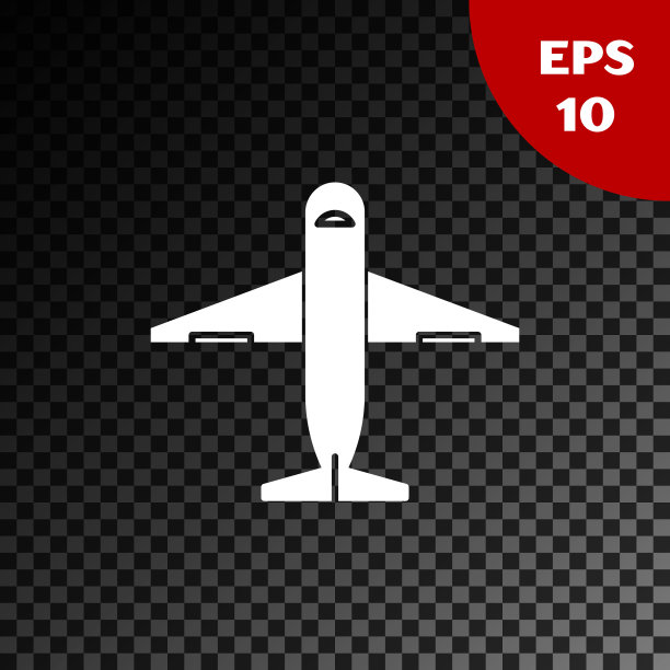 白色平面图标孤立在透明的黑暗背景。交货,运输。空运货物。飞机上有包裹、箱子。矢量图图片下载