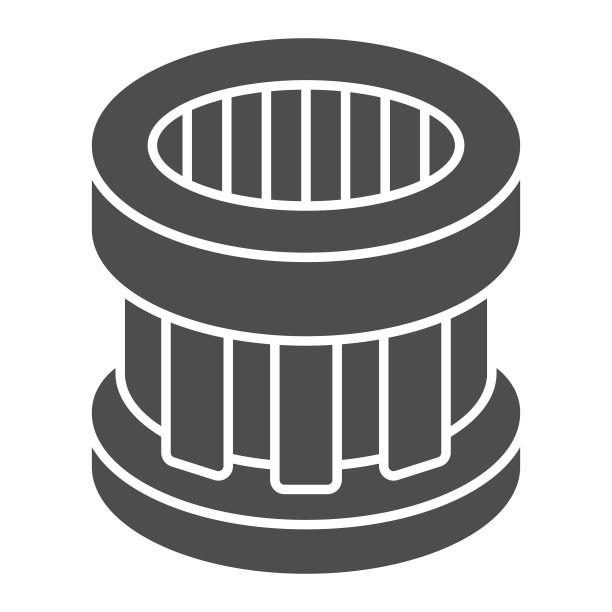 汽车滤油器固体图标。汽车空气过滤器矢量图孤立在白色。汽车零件字形风格设计，为网页和应用程序设计。Eps 10。图片下载