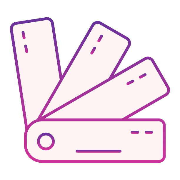 潘通调色板平面图标。颜色指南紫色图标时髦的平面风格。色块渐变风格设计，适用于网页和应用程序。Eps 10。图片下载