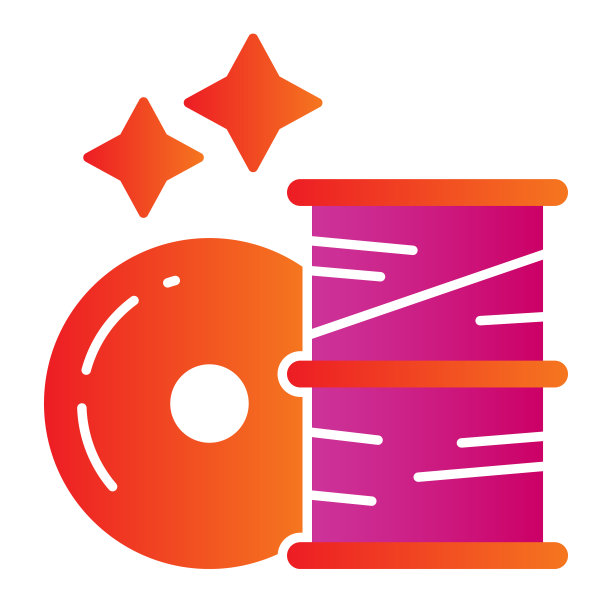 灯丝为3D打印机的平面图标。3d打印机线圈颜色图标在时尚的平面风格。3D打印渐变样式设计材料，适用于网页和应用。Eps 10。图片下载