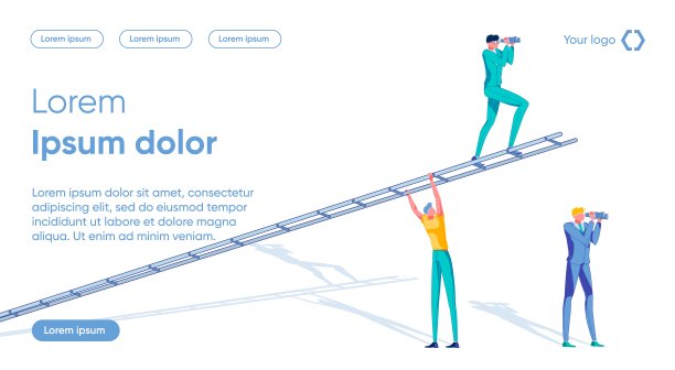 成功与繁荣之路上的商业团队。图片下载