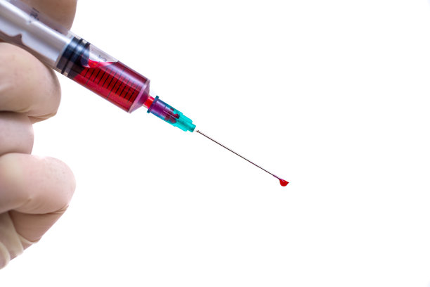 注射器和血液样本特写图片下载