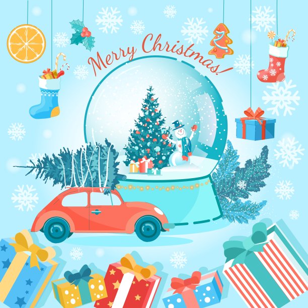 圣诞贺卡与节日的东西图片下载