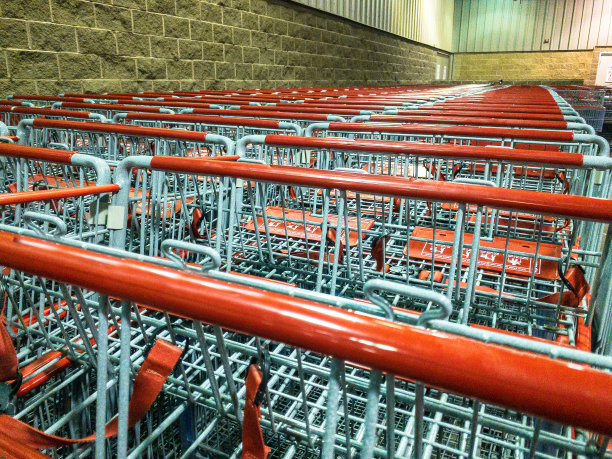 一排排的购物车图片下载