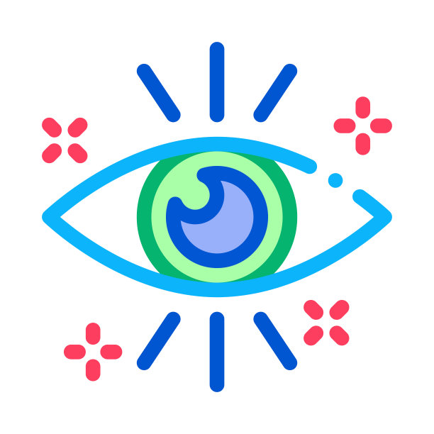 健康人类眼器官图标细线矢量图片下载