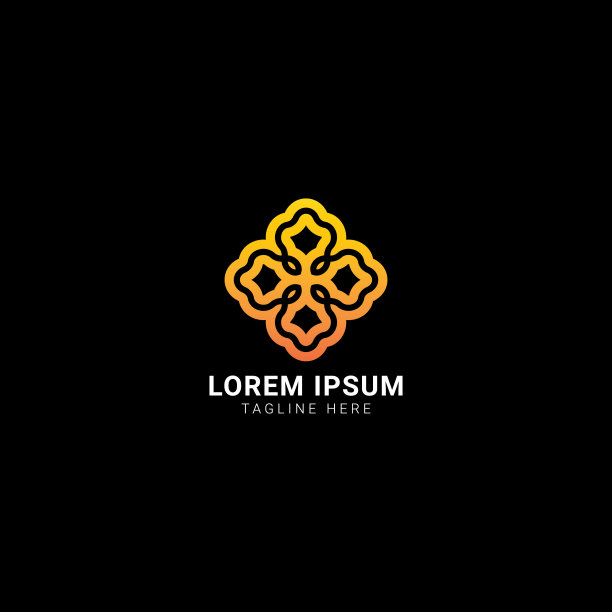 奢侈花向量标志。普遍的线性花卉符号。图片下载