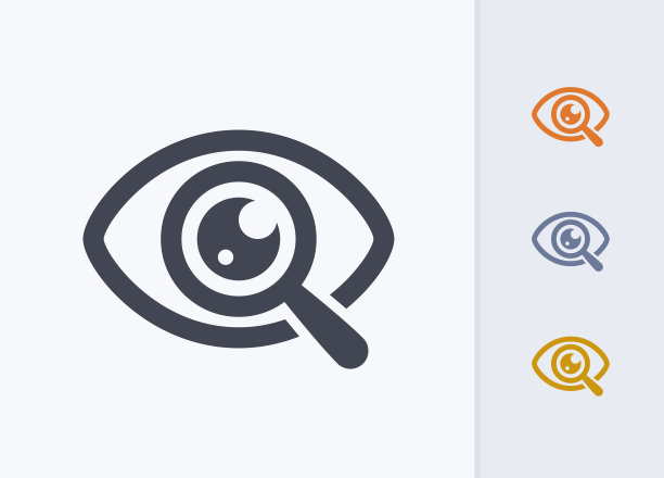 放大镜对眼球-蜡笔stenyl图标图片下载