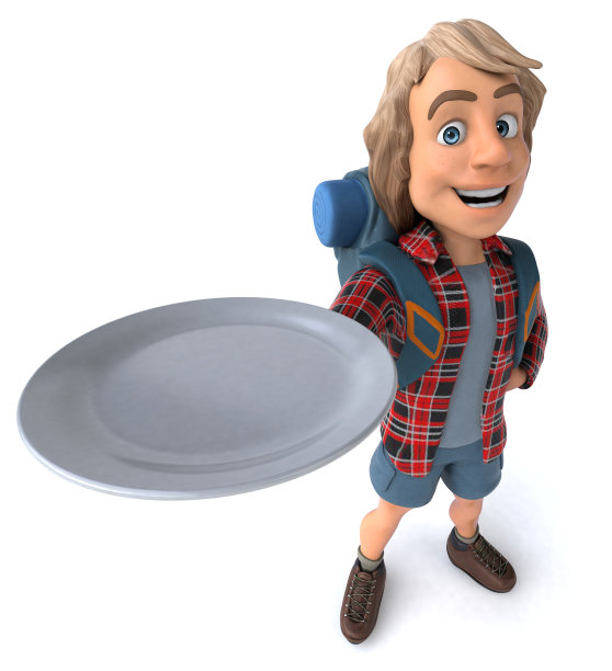 有趣的背包客卡通人物图片下载