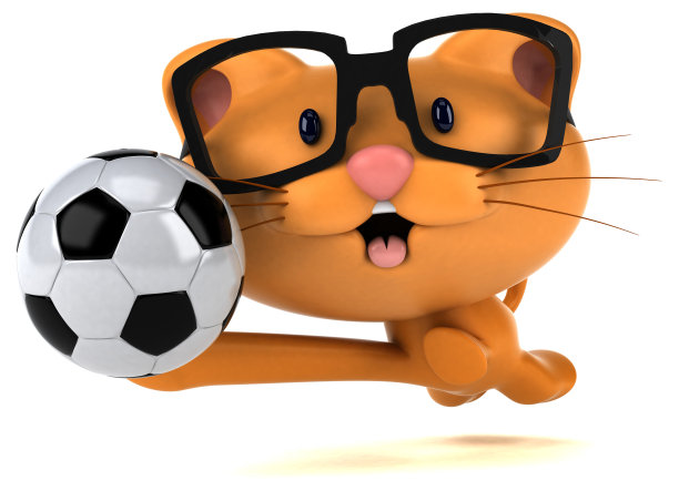 有趣的猫- 3D插图图片下载