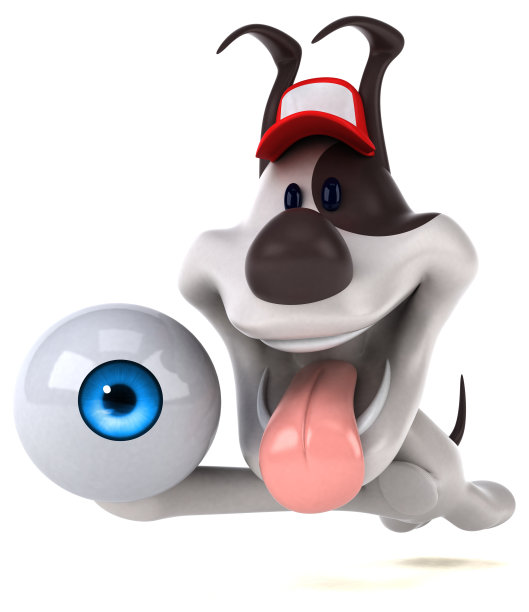 有趣的狗- 3D插图图片下载