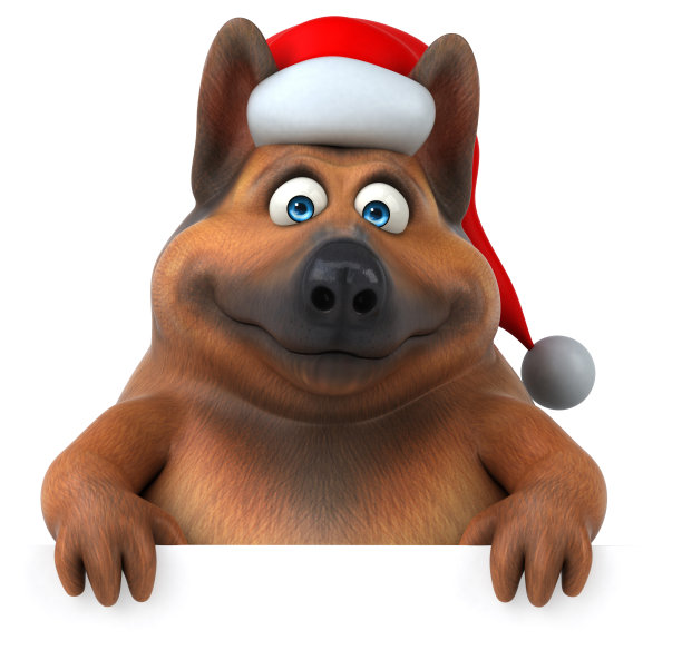 有趣的德国牧羊犬- 3D插图图片下载